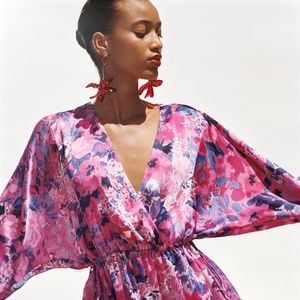 Zara Floral Ruffled Dress Small